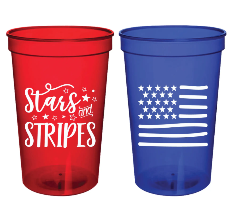 Stars And Stripes July 4th Patriotic Stadium Cup - Set of 6 - Eden Lifestyle