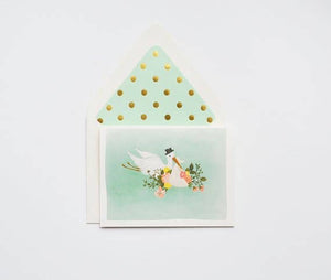 Stork Blue Baby Greeting Card - Eden Lifestyle