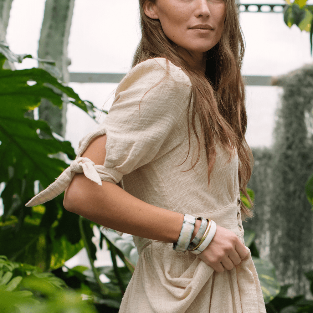 Natural Horn with Gold Bangle Set - Eden Lifestyle