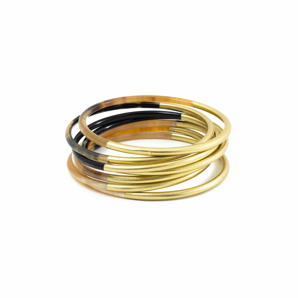 Shiny Gold Horn Bangle Set - Eden Lifestyle