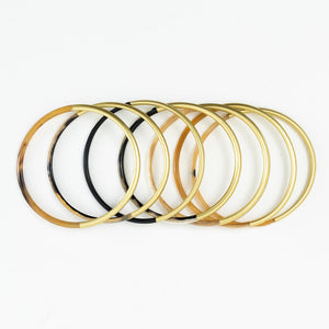 Shiny Gold Horn Bangle Set - Eden Lifestyle