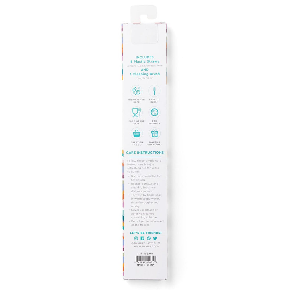 Swig Sand Art + Hydrangea Reusable Straw Set (Tall) - Eden Lifestyle