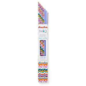 Swig Sand Art + Hydrangea Reusable Straw Set (Tall) - Eden Lifestyle