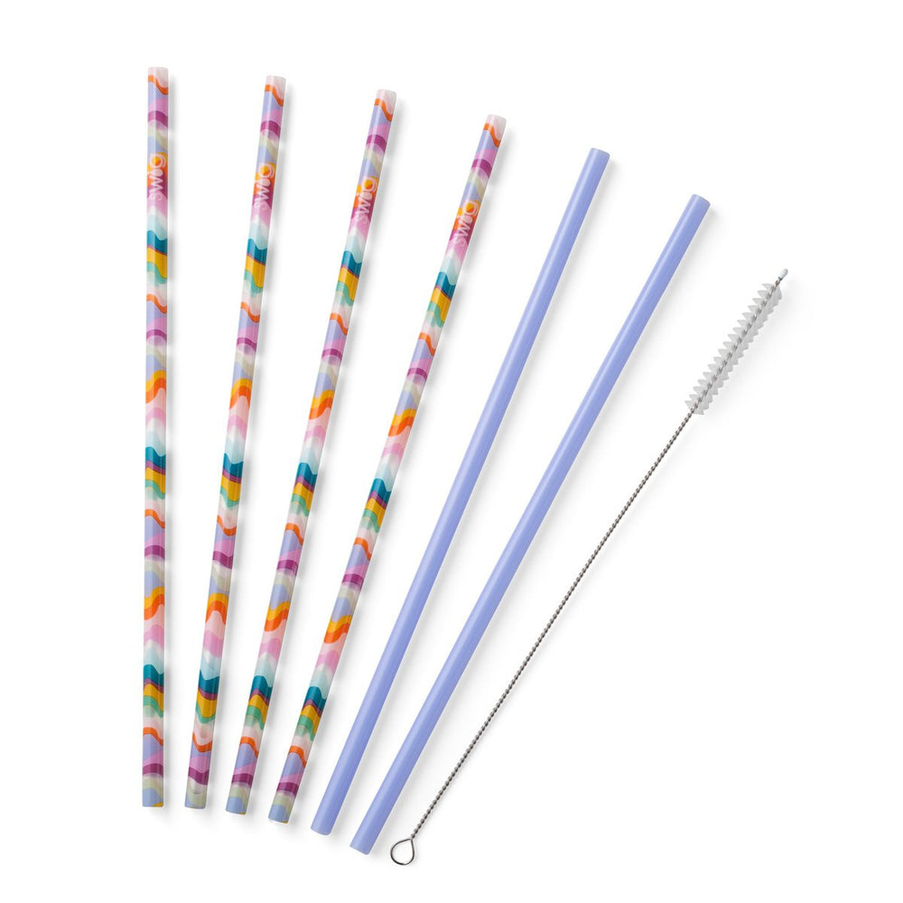 Swig Sand Art + Hydrangea Reusable Straw Set (Tall) - Eden Lifestyle
