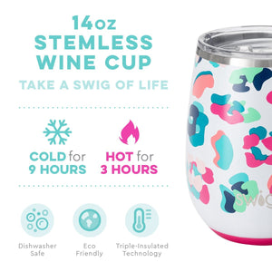 Swig, Home - Drinkware,  Swig 14oz Stemless Wine Cup Party Animal