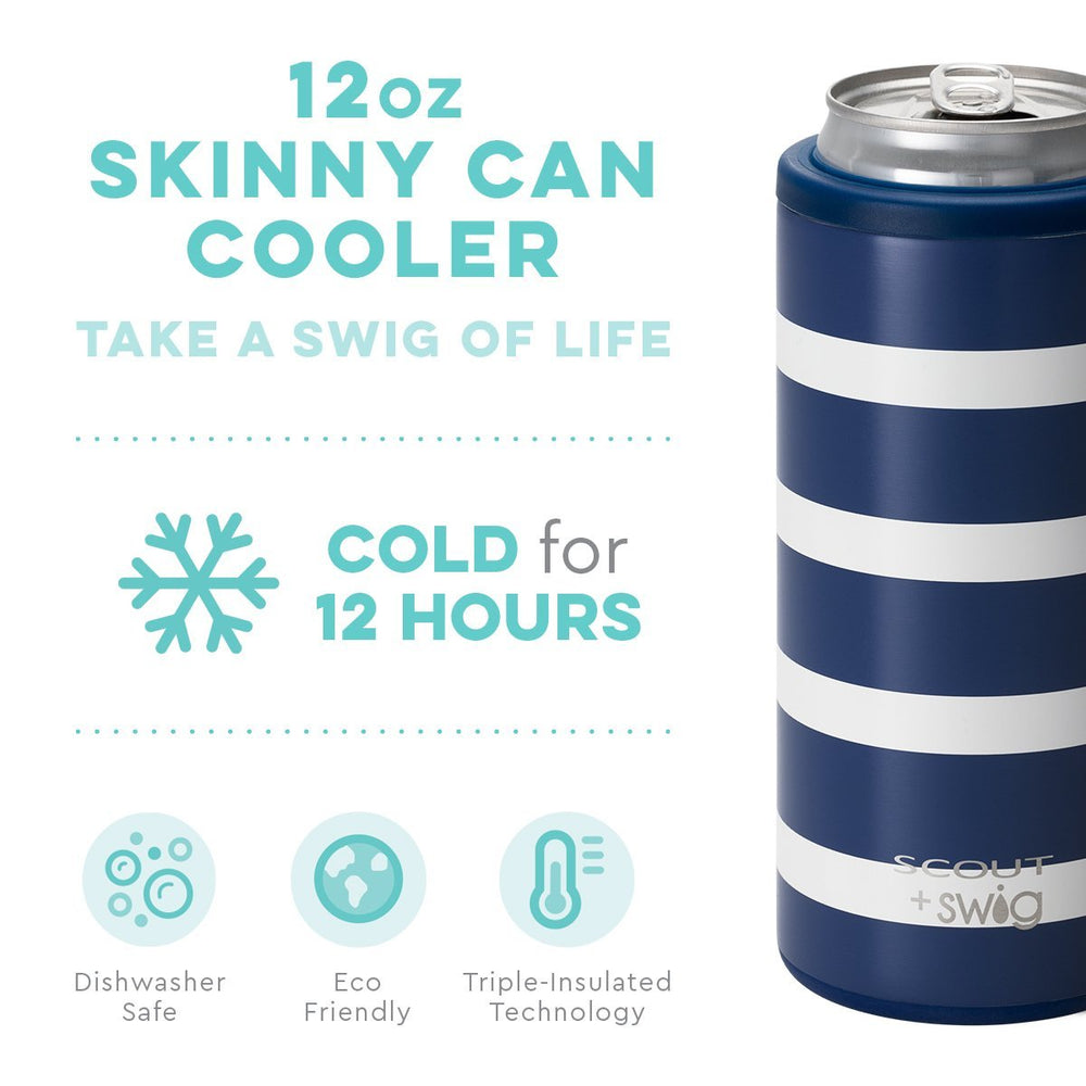 Swig, Home - Drinkware,  SCOUT+Swig Nantucket Navy Skinny Can Cooler (12oz)