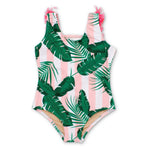 Shade Critters, Baby Girl Apparel - Swimwear,  Pink Cabana Botanical Scoop Swimsuit w/Fringe