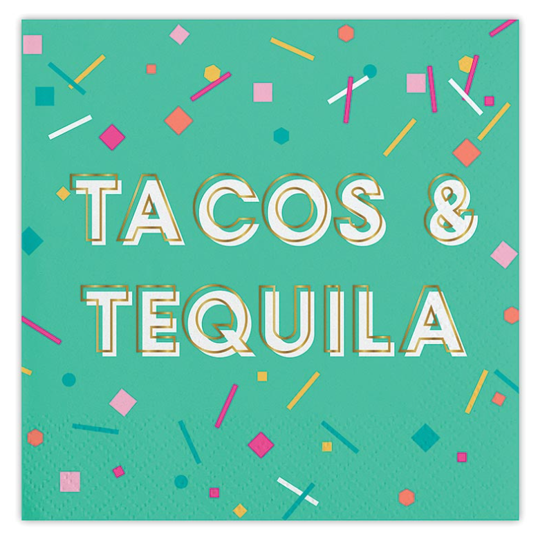 Tacos and Tequila Foil Beverage Napkins - Eden Lifestyle