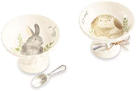 Mud Pie Watercolor Bunny Pedestal - Eden Lifestyle