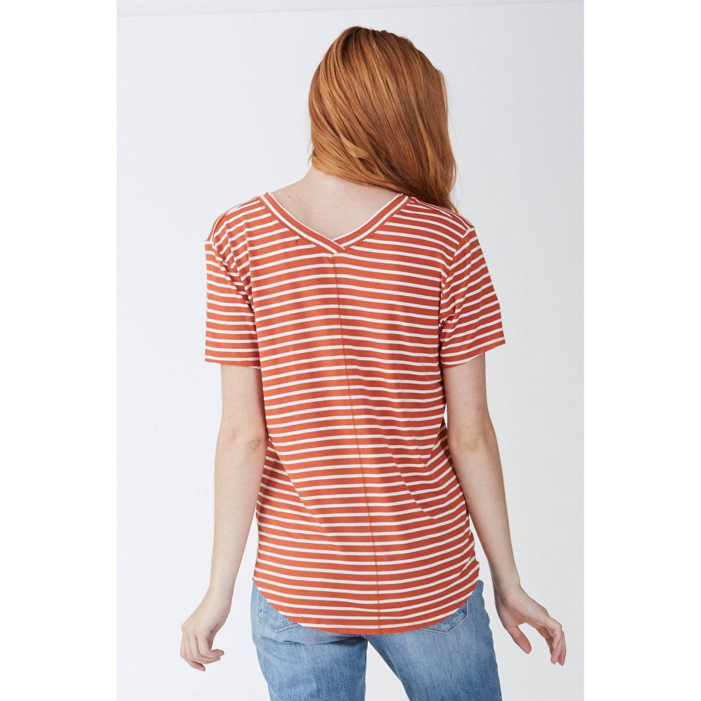 Another Love, Women - Tees,  Emma Tangerine Stripe Tee