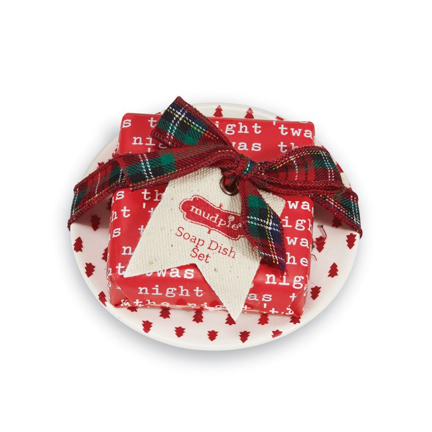 Mud Pie, Home - Decorations,  Mud Pie - Tartan Christmas Soap Dish Set