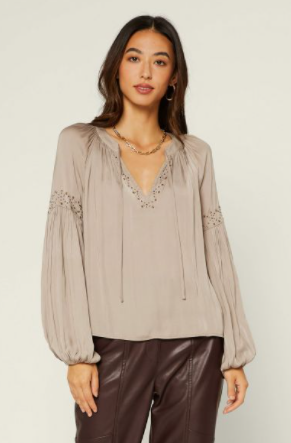 Taupe Stud Top - Eden Lifestyle