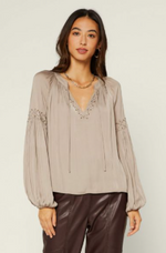 Taupe Stud Top - Eden Lifestyle