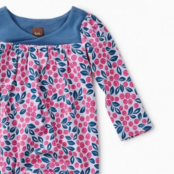 Tea Collection, Baby Girl Apparel - Rompers,  Blueberries Wrap Neck Romper