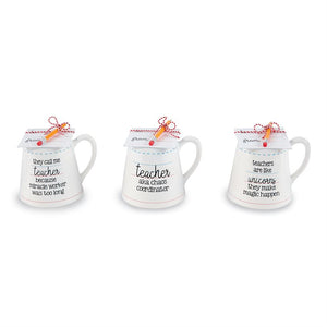 Eden Lifestyle, Home - Drinkware,  Mud Pie - Teacher Pencil Mug Set