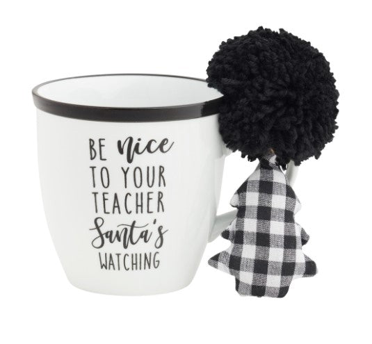 Eden Lifestyle, Home - Drinkware,  Teacher Santa Mug with Ornament