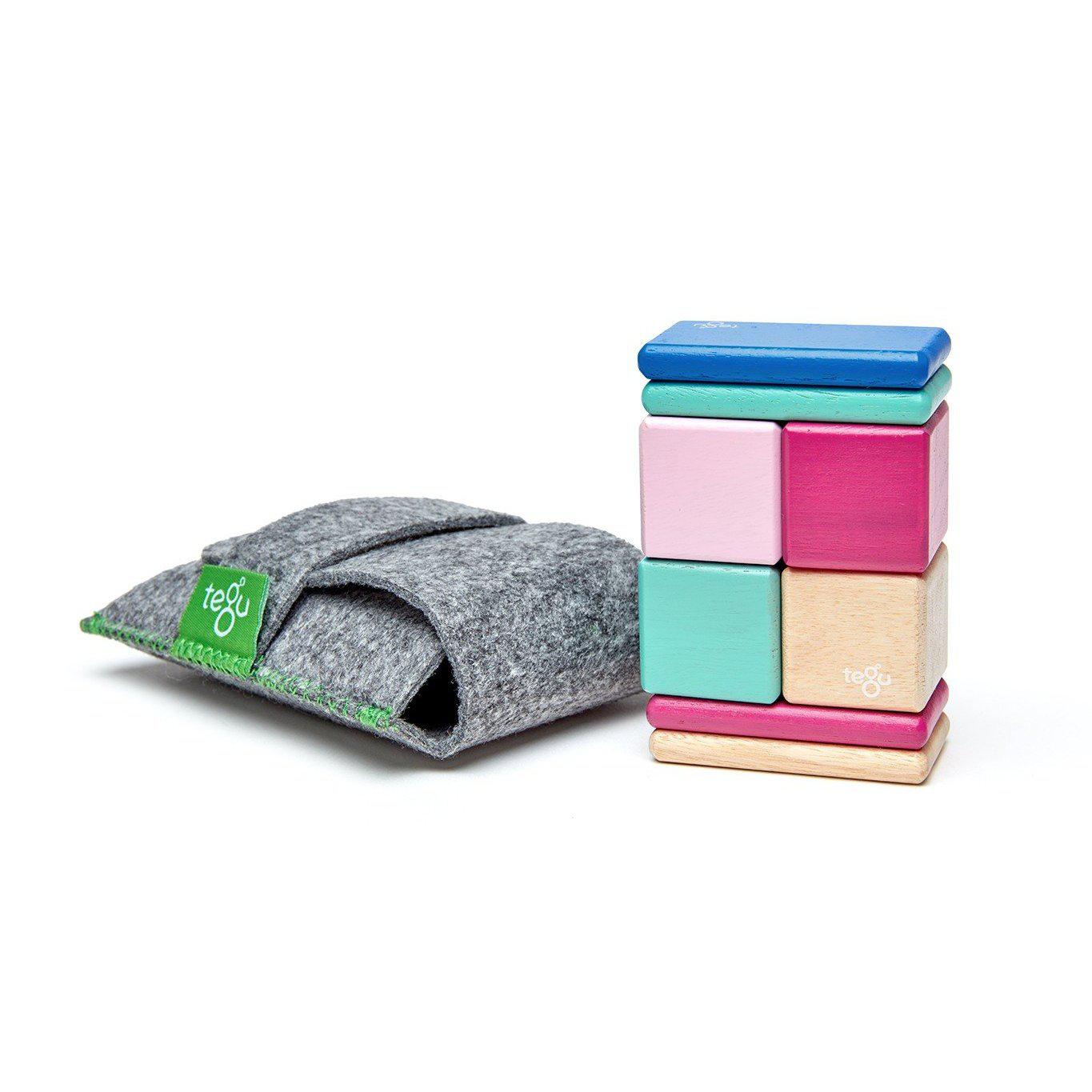 Tegu, Gifts - Toys,  Tegu Magnetic Wooden Blocks - Original Pocket Pouch Blossom