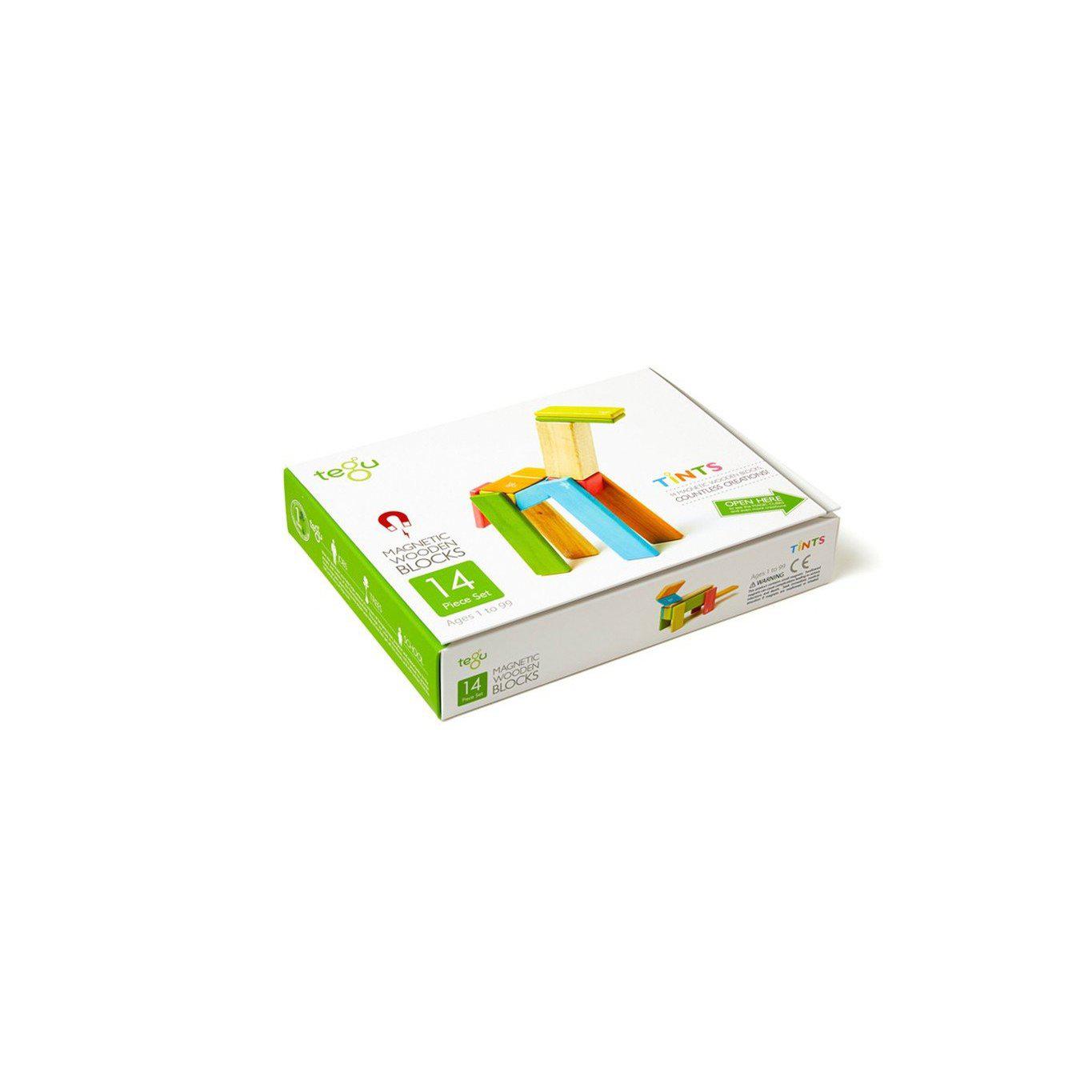 Tegu, Gifts - Toys,  Tegu Magnetic Wooden Blocks - 14 Piece Set - Tints