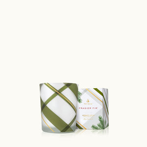 Frasier Fir Frosted Plaid Votive Candle - Eden Lifestyle