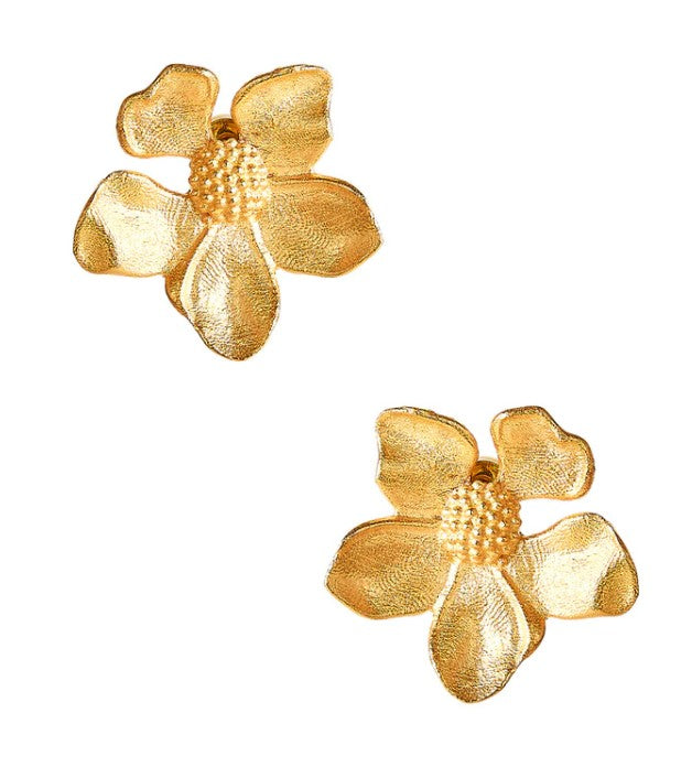 Tilly Brushed Gold Stud Earring - Eden Lifestyle