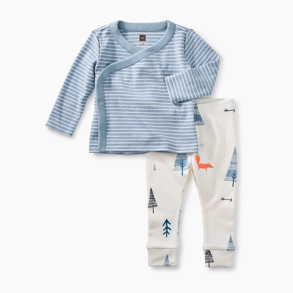 Tea Collection, Baby Boy Apparel - Outfit Sets,  Tourmaline Wrap Top Baby Outfit