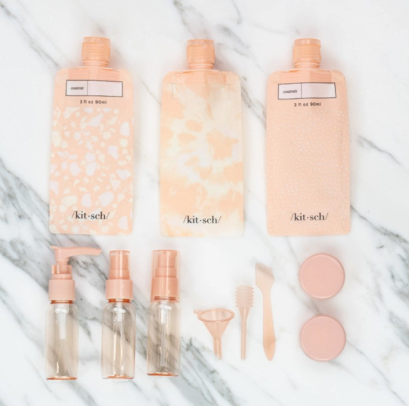 Refillable Ultimate Travel 11pc Set - Blush - Eden Lifestyle