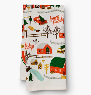 Rifle Paper Co Christmas Tree Farm Tea Towel - Eden Lifestyle