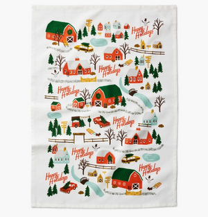 Rifle Paper Co Christmas Tree Farm Tea Towel - Eden Lifestyle