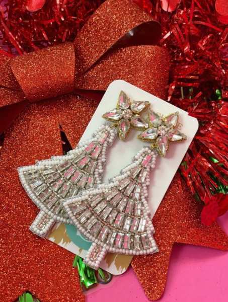 Beaded Christmas Tree Earring - Eden Lifestyle