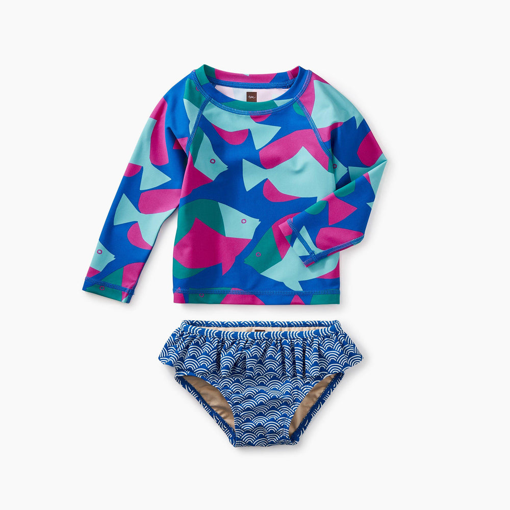 Tea Collection, Baby Girl Apparel - Swimwear,  Tropical Fish Rash Guard Set