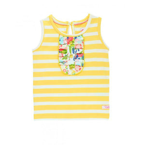 Ruffle Butts, Girl - Shirts & Tops,  English Garden Yellow Stripe Tank