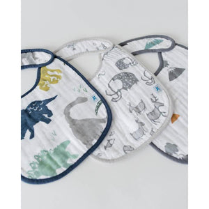 Little Unicorn, Baby - Feeding,  Little Unicorn Cotton Muslin Classic Bib 3 Pack - Dino Friends