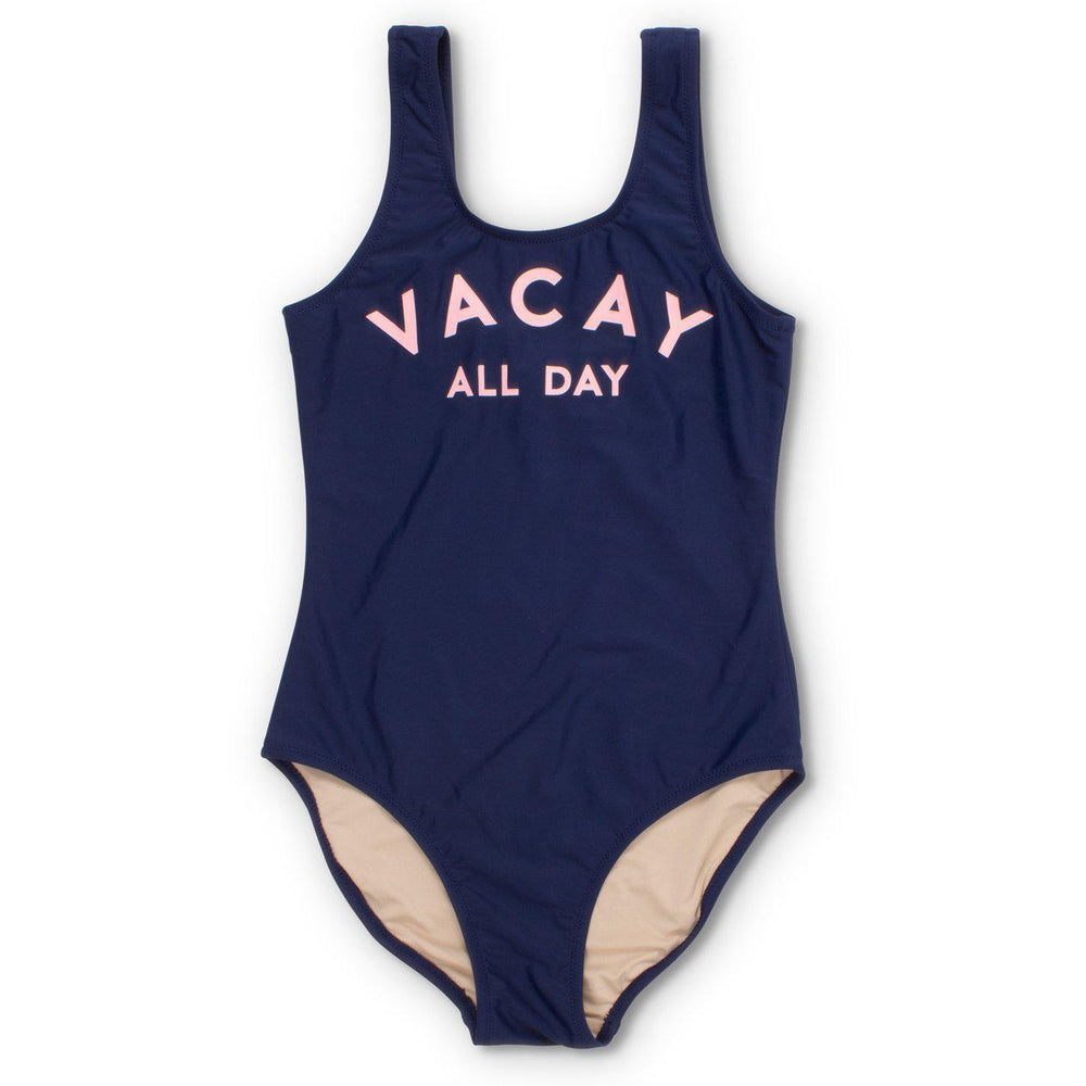 Shade Critters, Girl - Swimwear,  Navy Vacay All Day Scoop Swimsuit