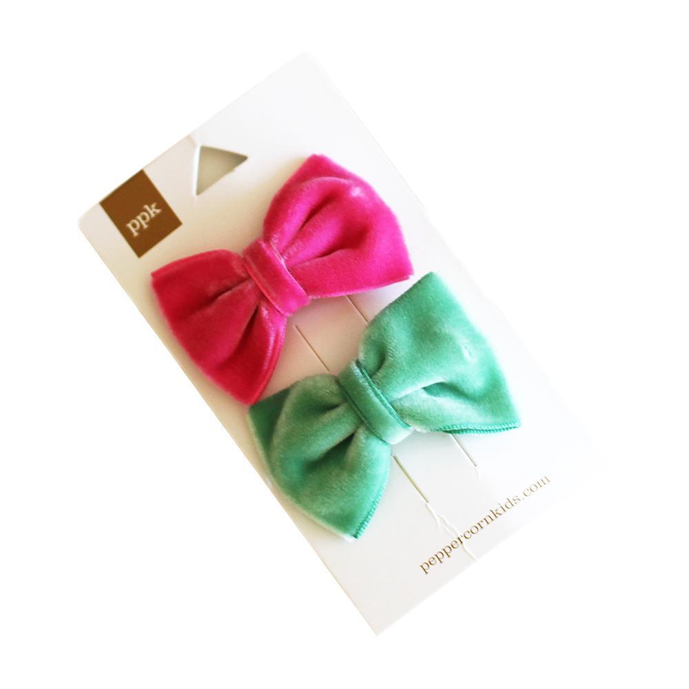 Eden Lifestyle, Accessories - Bows & Headbands,  Velvet Bow Hair Clip Set