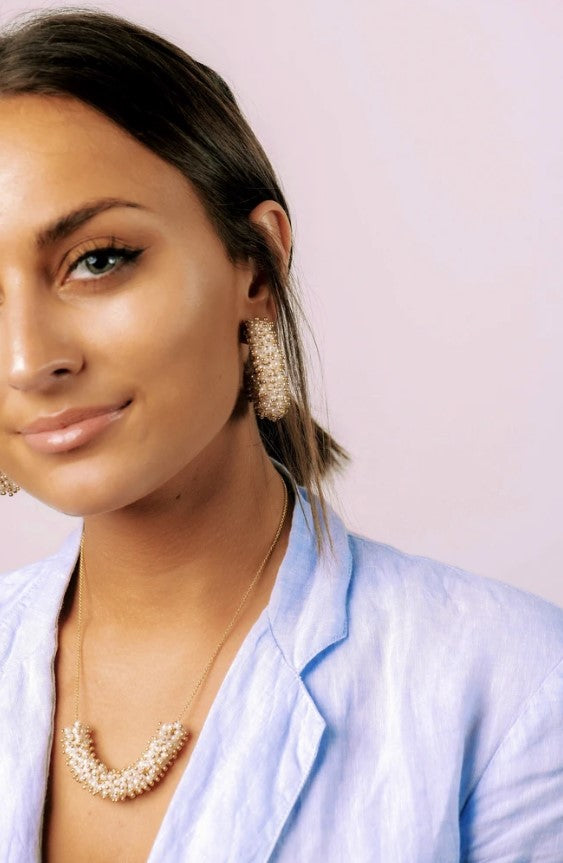 Violet & Brooks, Accessories - Jewelry,  Tallulah Hoops Earring - White
