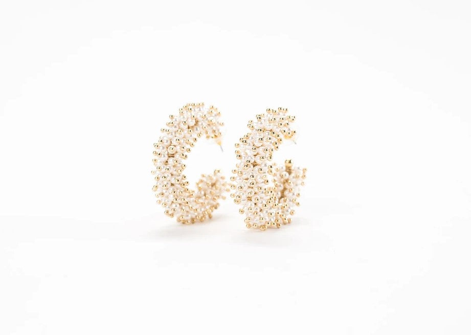 Violet & Brooks, Accessories - Jewelry,  Tallulah Hoops Earring - White