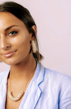 Violet & Brooks, Accessories - Jewelry,  Tallulah Hoops Earring - White