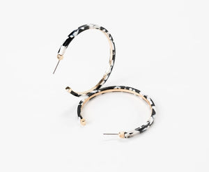 Violet & Brooks, Accessories - Jewelry,  Violet & Brooks Bianca 2.2" Hoop Earring Black