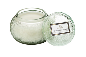 Voluspa, Home - Candles,  Voluspa - French Cade Lavendar - Embossed Glass Chawan Bowl