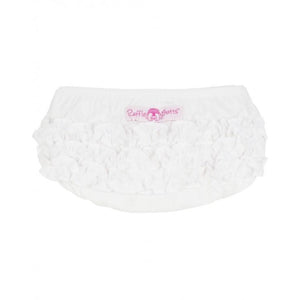 Ruffle Butts, Baby Girl Apparel - Bloomers,  White Woven RuffleButt