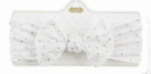 Mud Pie White Gold Dot Bow Headband - Eden Lifestyle