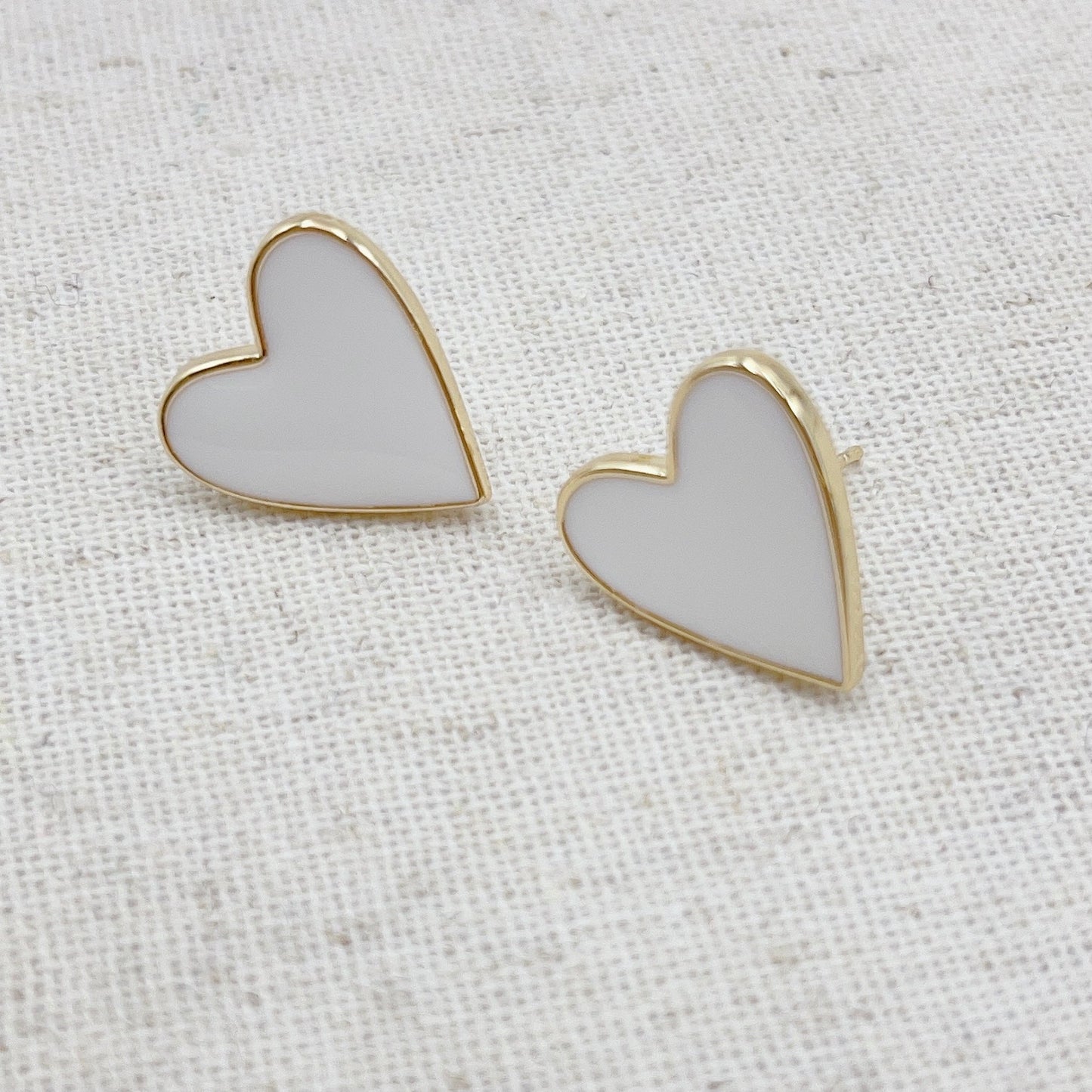 White Heart Eyes Earrings - Eden Lifestyle