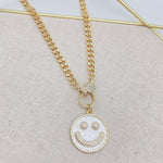 Smiley Pave Clip Necklace - Eden Lifestyle