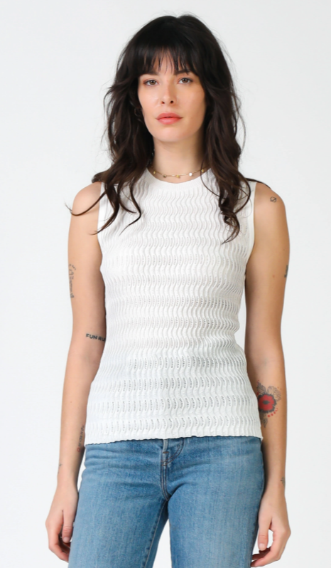 Current Air, Women - Shirts & Tops,  White Sleeveless Tank Top