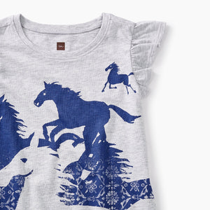 Tea Collection, Girl - Shirts & Tops,  Wild Horses Twirl Top