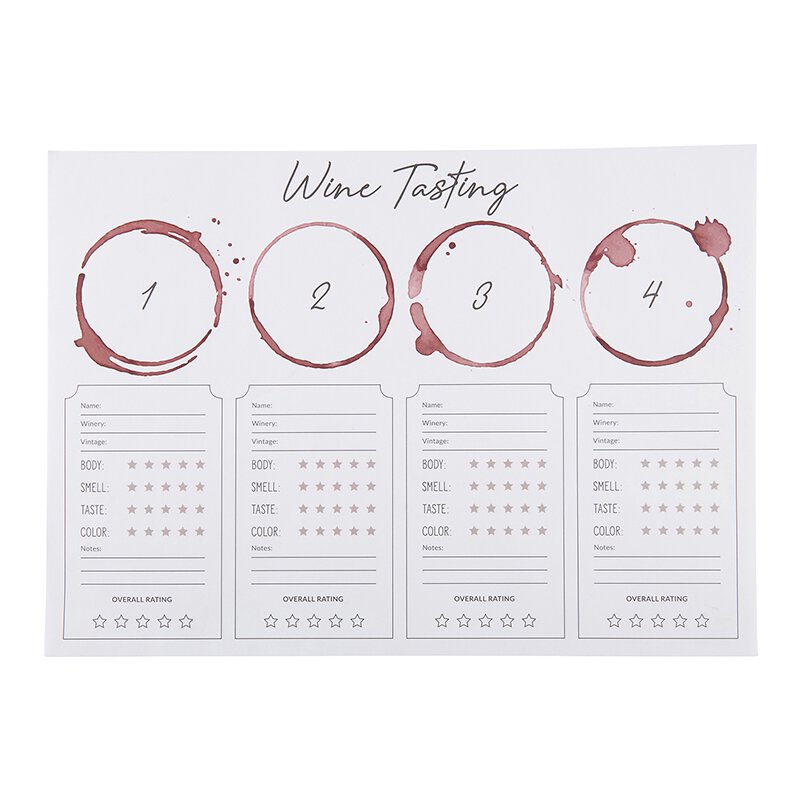 Eden Lifestyle, Home - Food & Drink,  Wine Tasting Placemat