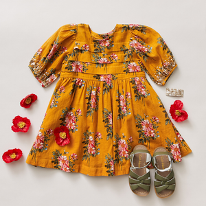 Pink Chicken Evelyn Dress Inca Gold Franken Floral - Eden Lifestyle