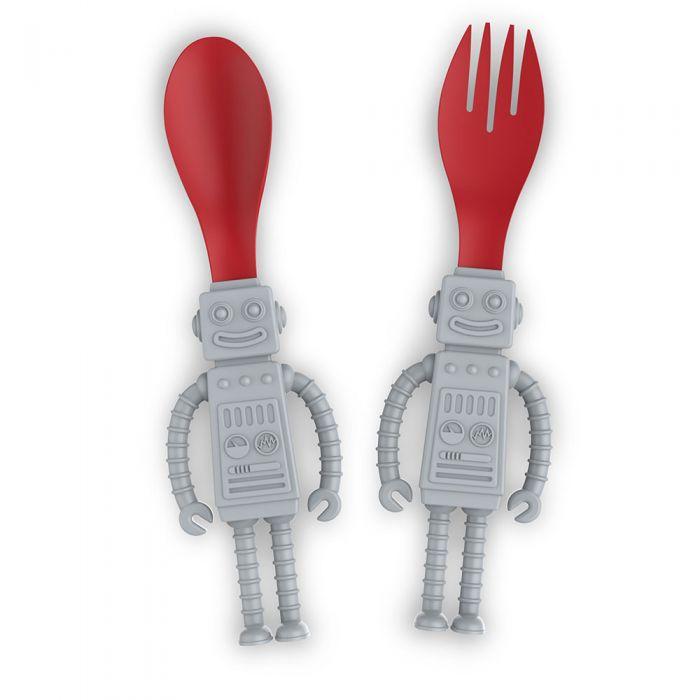 Fred & Friends, Baby - Feeding,  Yum Bots Fork & Spoon