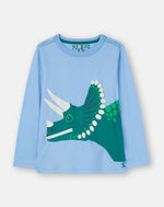 Joules, Boy - Sweaters,  Joules Zipadee Blue Dino Applique Shirt