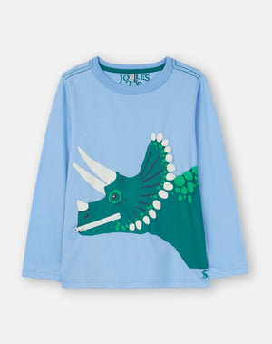 Joules, Boy - Sweaters,  Joules Zipadee Blue Dino Applique Shirt